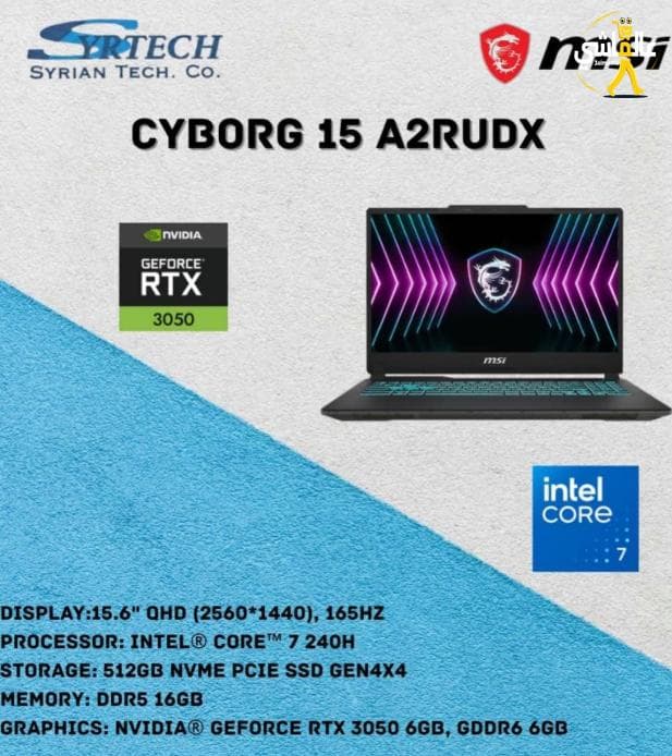 MSI CYBORG 15 Rtx 3050 6GB GDDR6