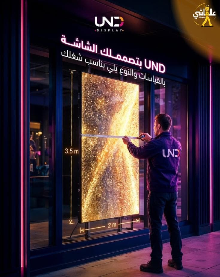 UND بتصمملك الشاشة بالقياسات والنوع يلي بناسب شغلك